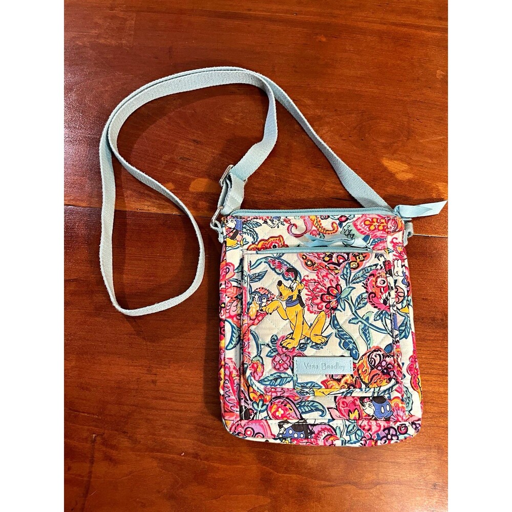 Vera Bradley Disney Mickey Mouse & Pluto Floral Multicolor Small Crossbody Bag
